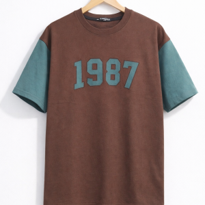 Drop Shoulder Brown T-shirt