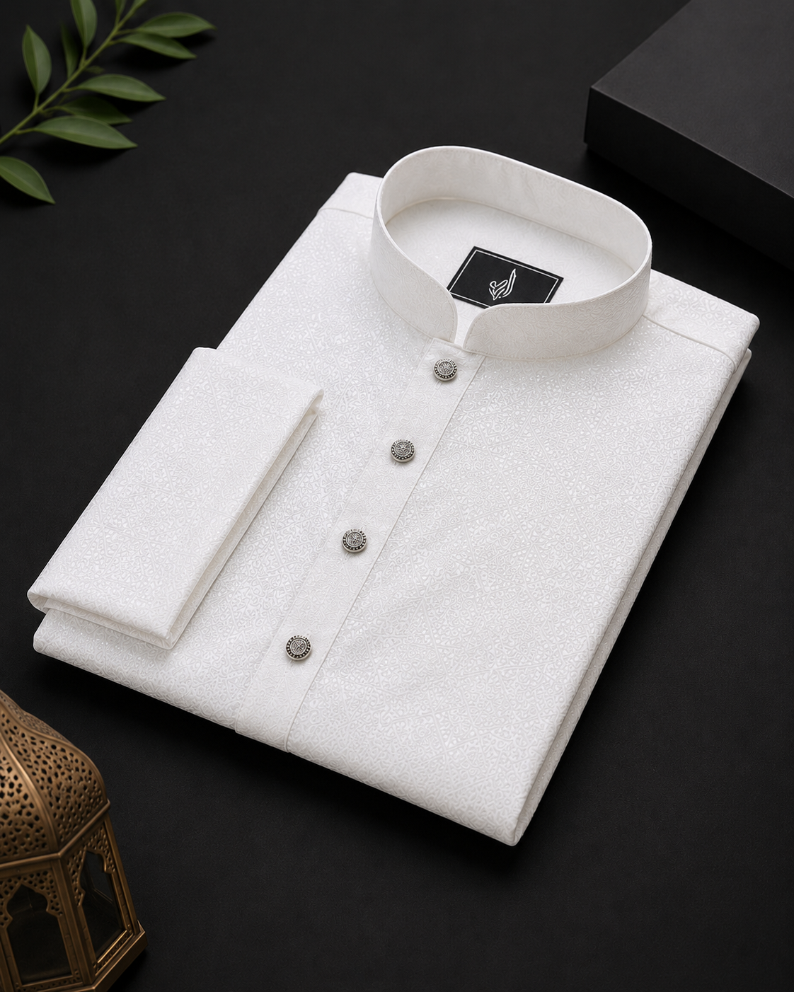 Premium White Kathan Panjabi