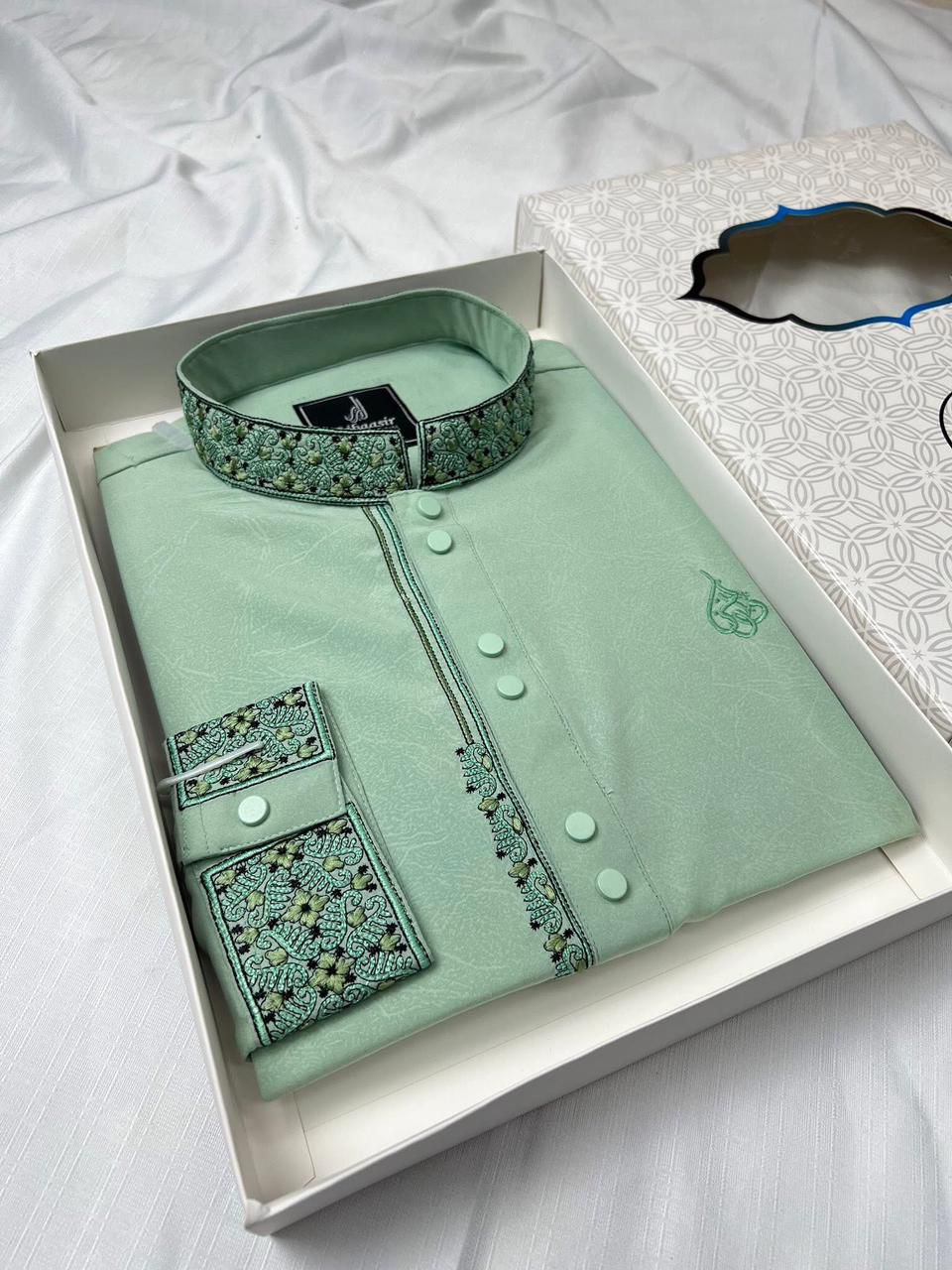 Premium ‘Mint Green’ Panjabi For Him