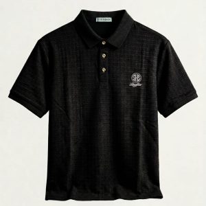 Black Monogram Jacquard Polo Shirt