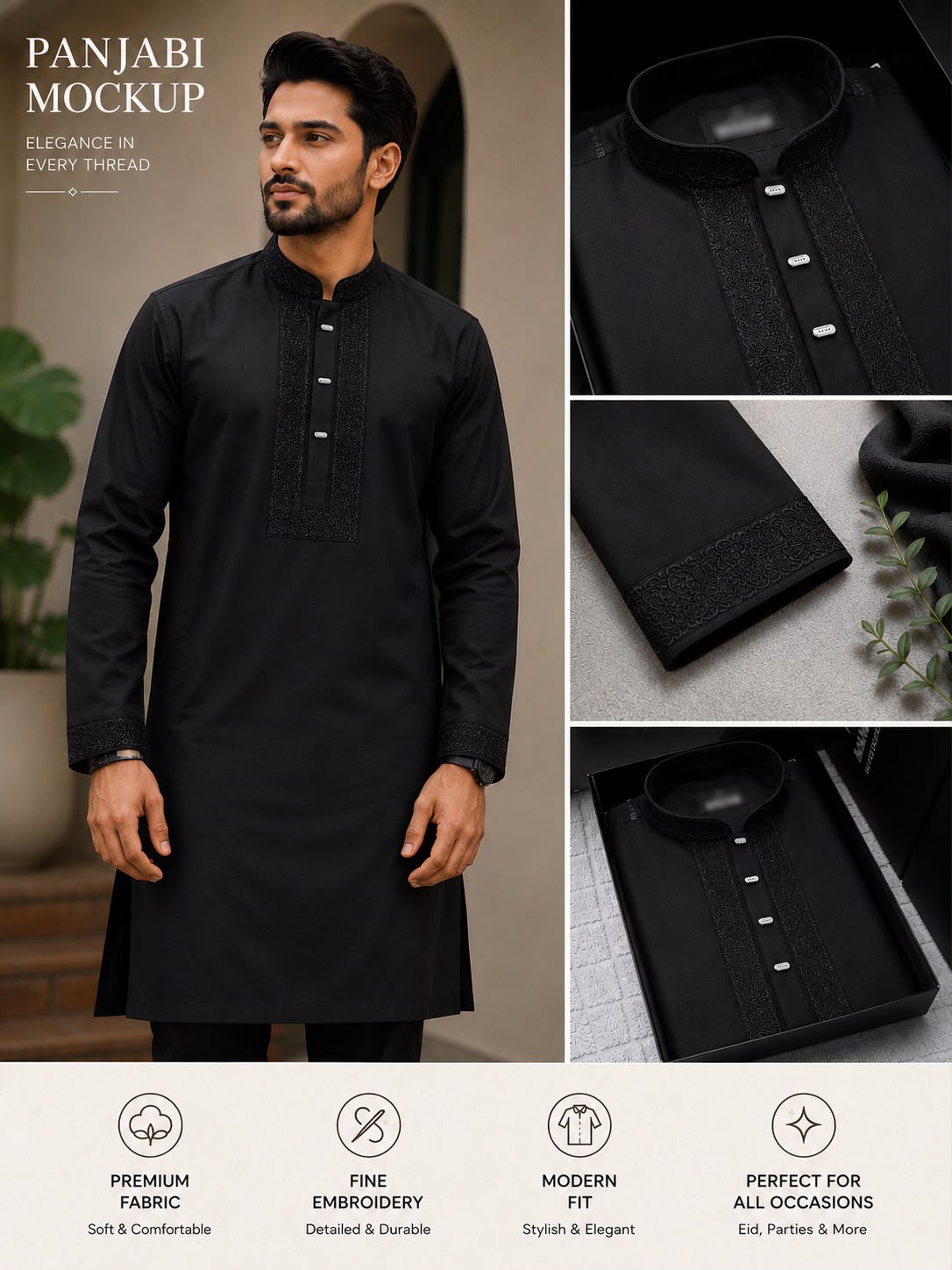 Premium Luxury Cotton Fabric Panjabi