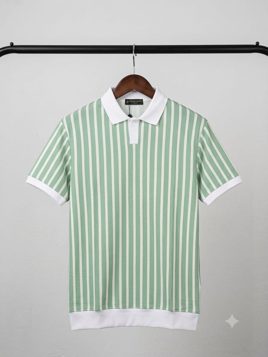 Green & White Striped POLO (TP4)