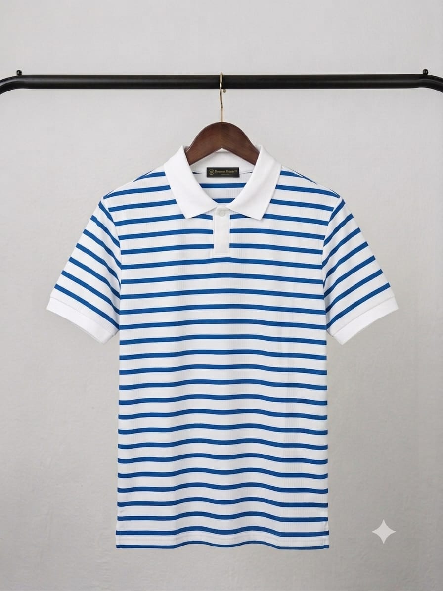 Sky White Striped POLO (TP5)