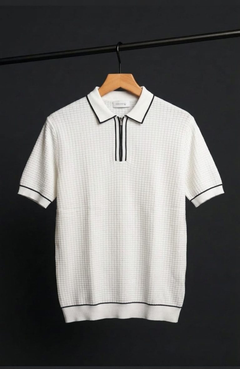 Premium White POLO (QR-S14)