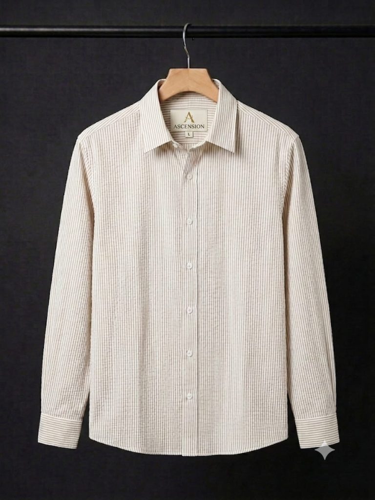 Old Money Beige Formal Shirt